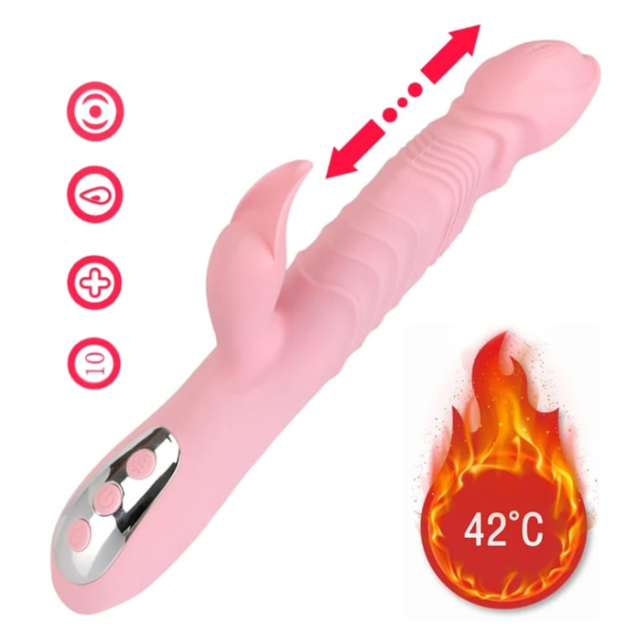 Vibrador Doble Estimulación función Telescopio Y Lengua Con Calefaccion